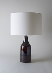Small Bottle Lamp In Dark Amber - Victoria Morris